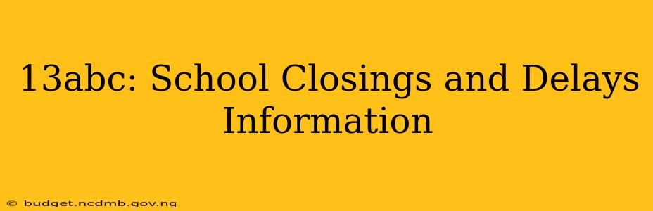 13abc: School Closings and Delays Information