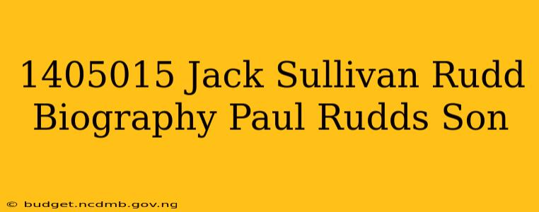 1405015 Jack Sullivan Rudd Biography Paul Rudds Son
