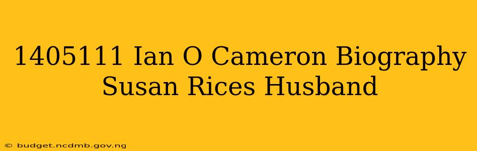 1405111 Ian O Cameron Biography Susan Rices Husband