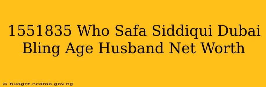 1551835 Who Safa Siddiqui Dubai Bling Age Husband Net Worth
