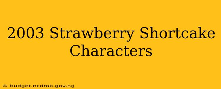 2003 Strawberry Shortcake Characters