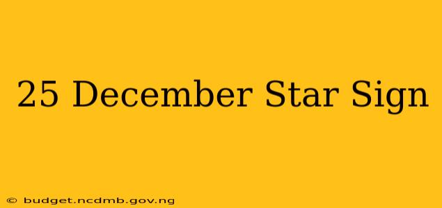 25 December Star Sign