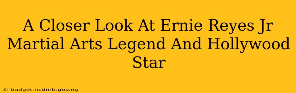 A Closer Look At Ernie Reyes Jr Martial Arts Legend And Hollywood Star
