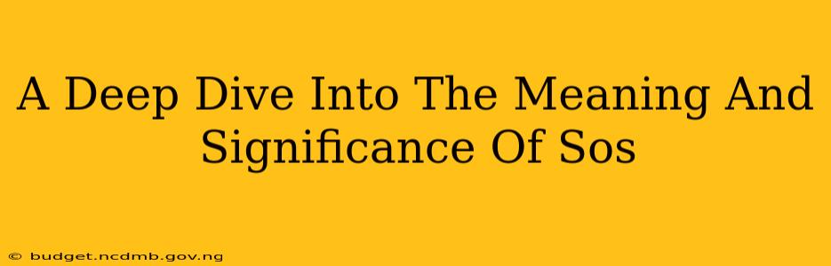 A Deep Dive Into The Meaning And Significance Of Sos
