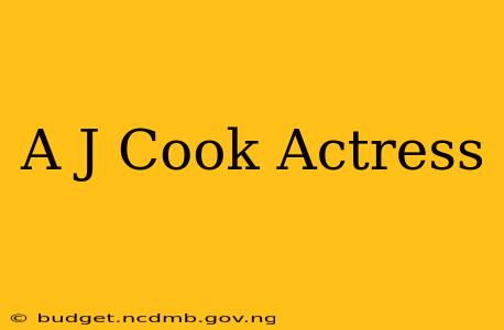 A J Cook Actress