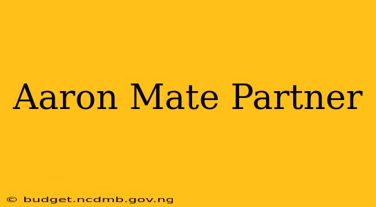 Aaron Mate Partner