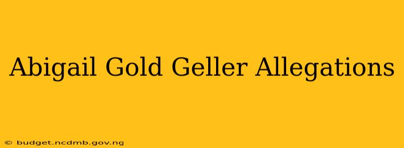 Abigail Gold Geller Allegations