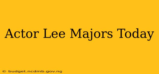 Actor Lee Majors Today