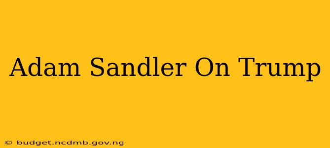 Adam Sandler On Trump
