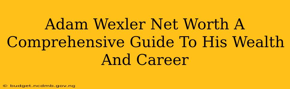 Adam Wexler Net Worth A Comprehensive Guide To His Wealth And Career