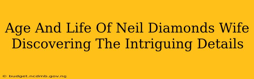 Age And Life Of Neil Diamonds Wife Discovering The Intriguing Details