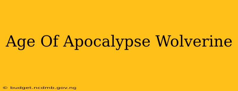Age Of Apocalypse Wolverine