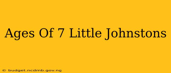 Ages Of 7 Little Johnstons
