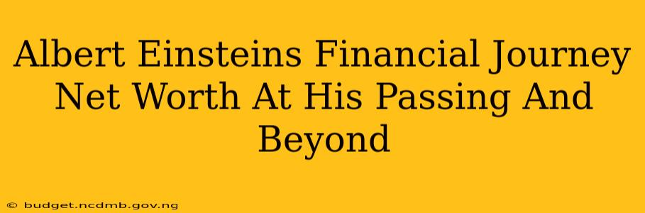 Albert Einsteins Financial Journey Net Worth At His Passing And Beyond