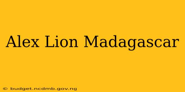 Alex Lion Madagascar