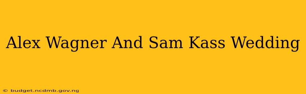 Alex Wagner And Sam Kass Wedding