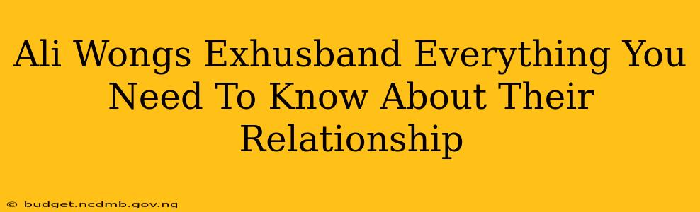 Ali Wongs Exhusband Everything You Need To Know About Their Relationship