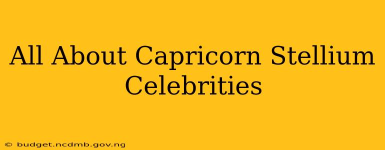 All About Capricorn Stellium Celebrities