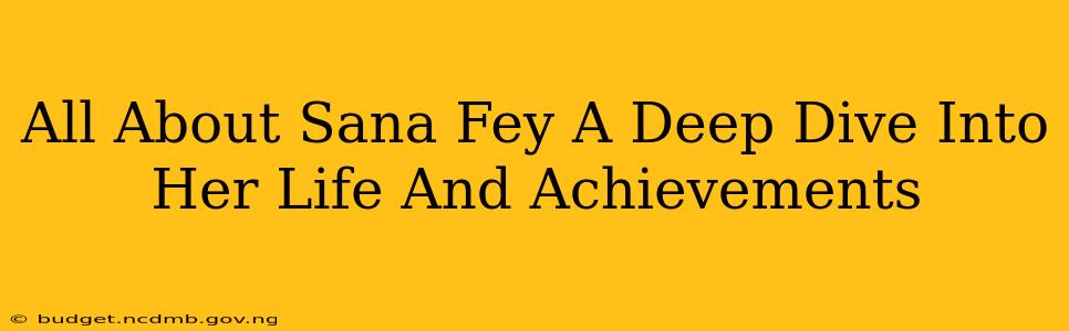 All About Sana Fey A Deep Dive Into Her Life And Achievements