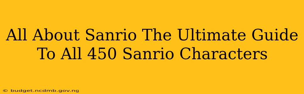 All About Sanrio The Ultimate Guide To All 450 Sanrio Characters
