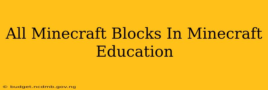 All Minecraft Blocks In Minecraft Education