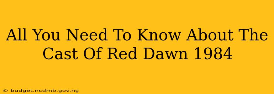All You Need To Know About The Cast Of Red Dawn 1984