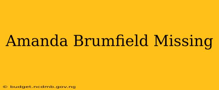 Amanda Brumfield Missing