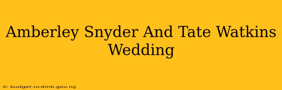 Amberley Snyder And Tate Watkins Wedding