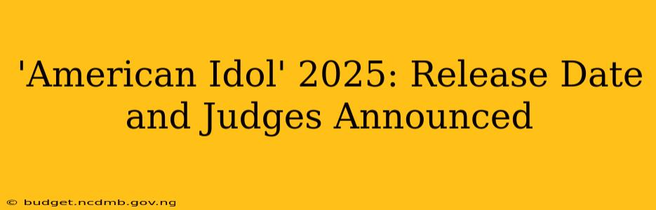 'American Idol' 2025: Release Date and Judges Announced