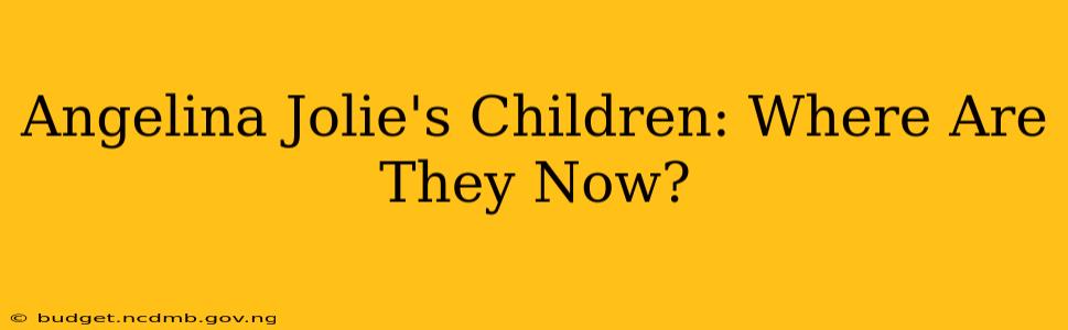 Angelina Jolie's Children: Where Are They Now?