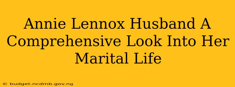Annie Lennox Husband A Comprehensive Look Into Her Marital Life