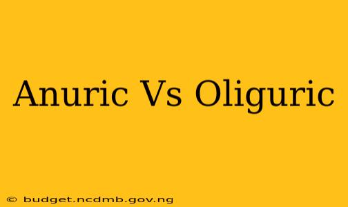 Anuric Vs Oliguric