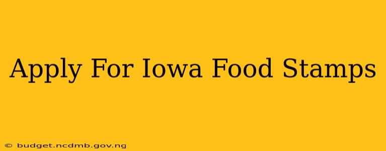 Apply For Iowa Food Stamps