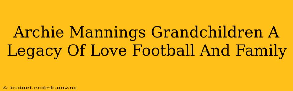 Archie Mannings Grandchildren A Legacy Of Love Football And Family