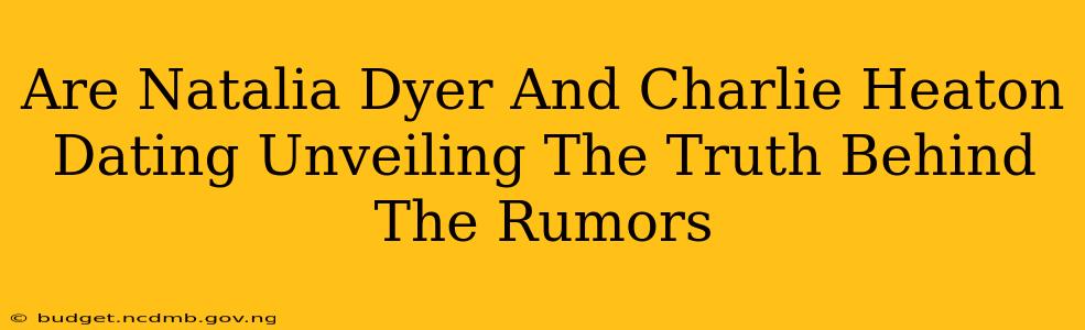 Are Natalia Dyer And Charlie Heaton Dating Unveiling The Truth Behind The Rumors
