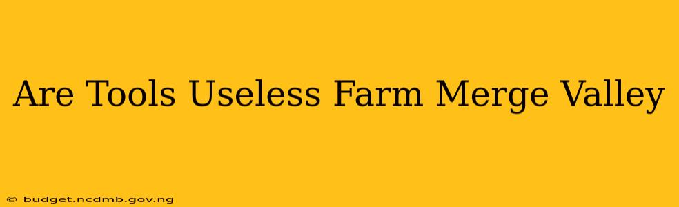 Are Tools Useless Farm Merge Valley
