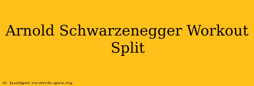 Arnold Schwarzenegger Workout Split