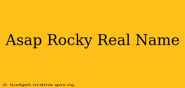 Asap Rocky Real Name