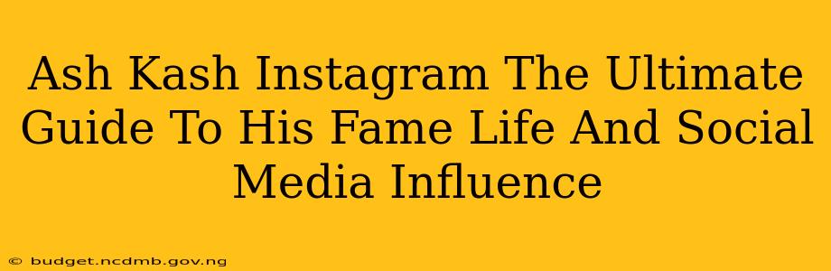 Ash Kash Instagram The Ultimate Guide To His Fame Life And Social Media Influence