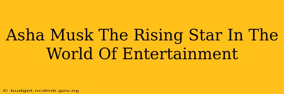 Asha Musk The Rising Star In The World Of Entertainment
