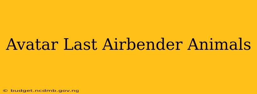 Avatar Last Airbender Animals