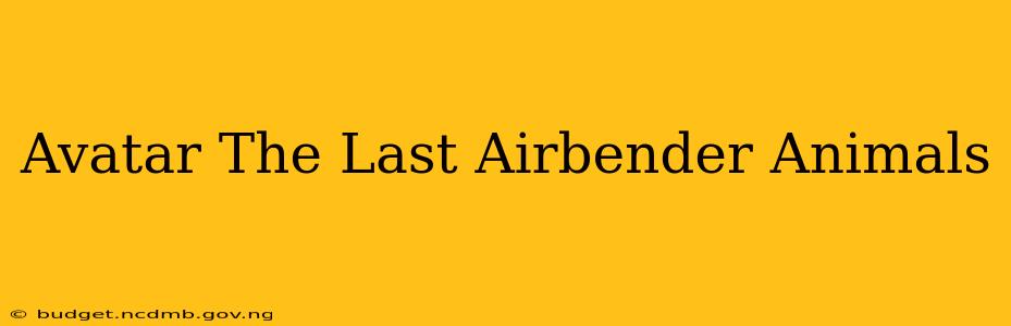 Avatar The Last Airbender Animals