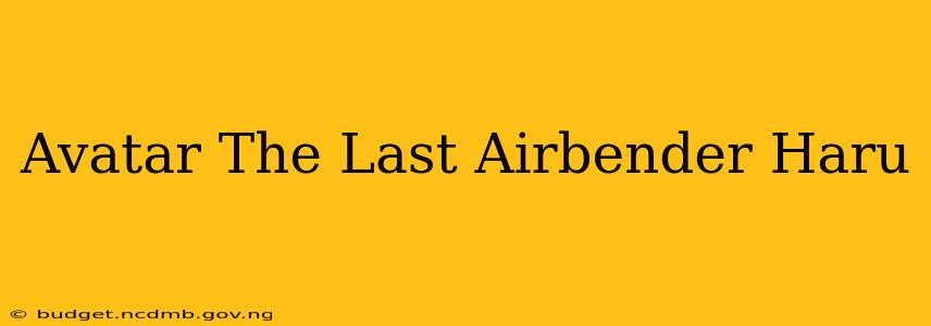Avatar The Last Airbender Haru
