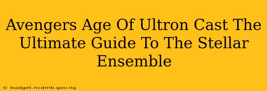 Avengers Age Of Ultron Cast The Ultimate Guide To The Stellar Ensemble