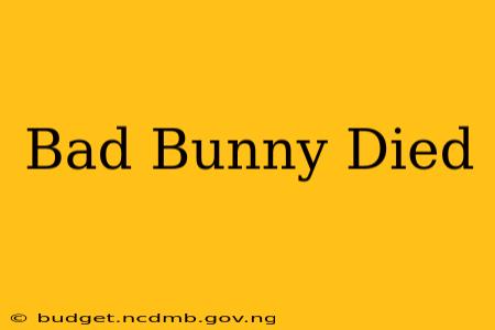 Bad Bunny Died