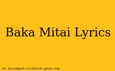 Baka Mitai Lyrics