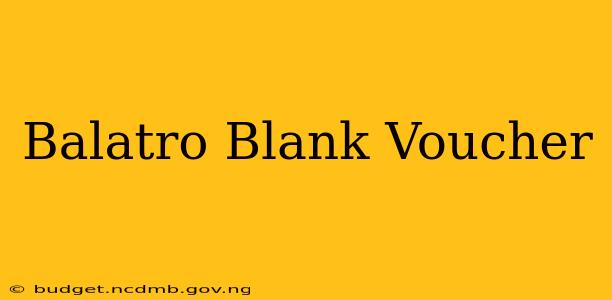 Balatro Blank Voucher