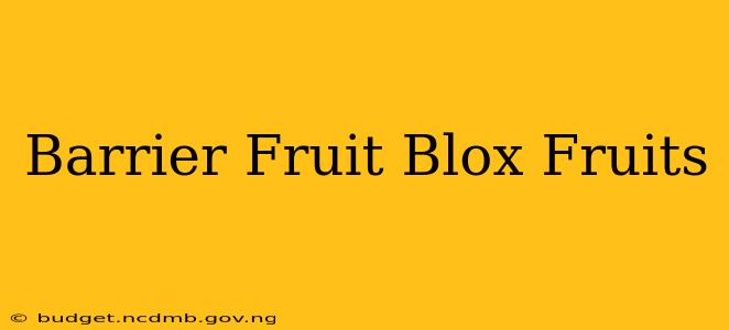 Barrier Fruit Blox Fruits