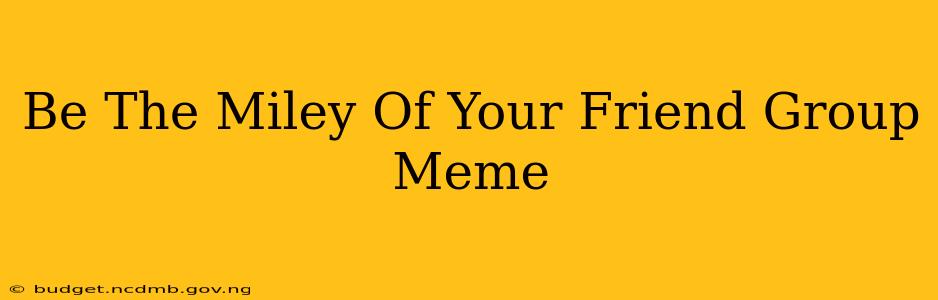 Be The Miley Of Your Friend Group Meme