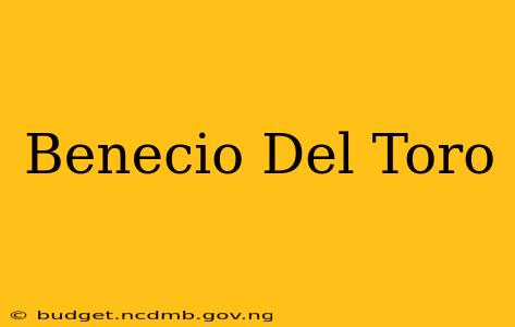 Benecio Del Toro